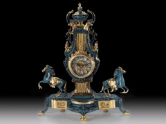 Каминные часы с синей глазурью VIRTUS