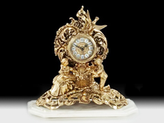 Каминные часы бронза VIRTUS